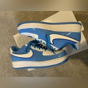 Customer Nike Air Force 1’s. 1/1 patent leather Carolina Blue men’s 9.5